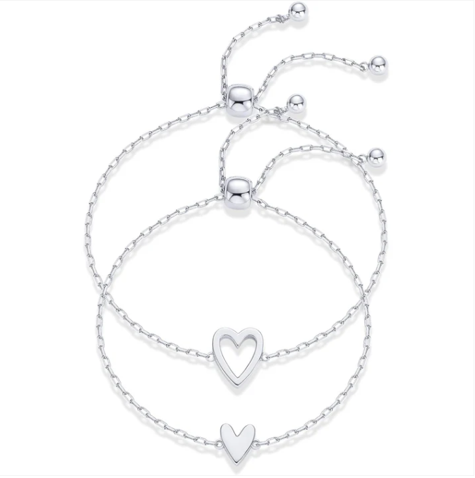 MADRE FIGLIA - BRACCIALETTI A CUORE COORDINATI